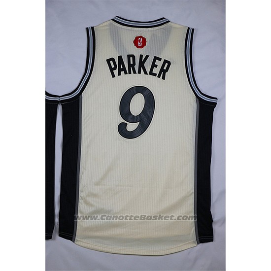Maglia Natale 2015 San Antonio Spurs Tony Parker #9 Bianco